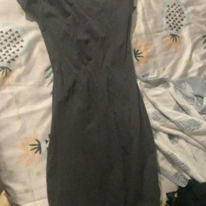 Hot girls sexy waist show skinny slit dress